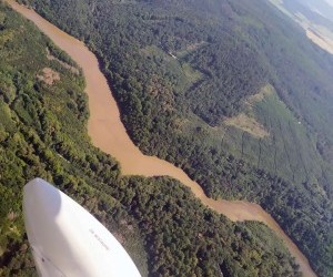 Brněnská přehrada po dešti