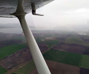 Sněhová přeháňka nad Mušovskými jezery