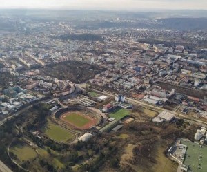 Brno Lužánky z letadla